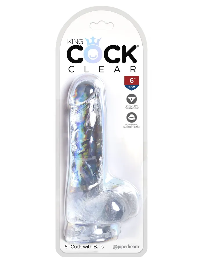 Pipedream Dildos King Cock Clear 6 Inch Cock With Balls